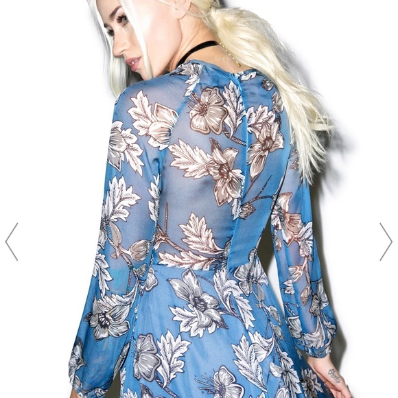 For Love And Lemons Dresses & Skirts - Sierra Mini Dress in Vintage Blue Floral